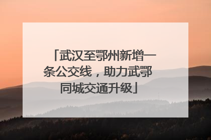武汉至鄂州新增一条公交线，助力武鄂同城交通升级