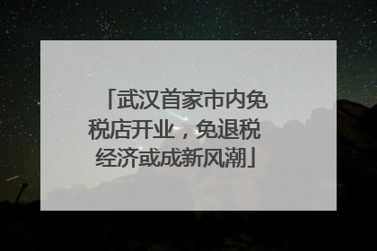 武汉首家市内免税店开业，免退税经济或成新风潮
