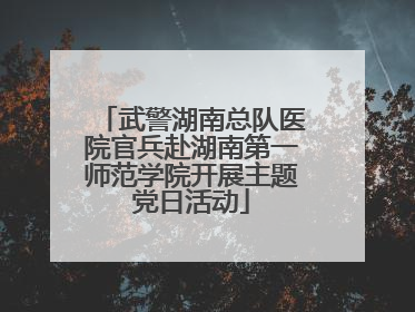武警湖南总队医院官兵赴湖南第一师范学院开展主题党日活动