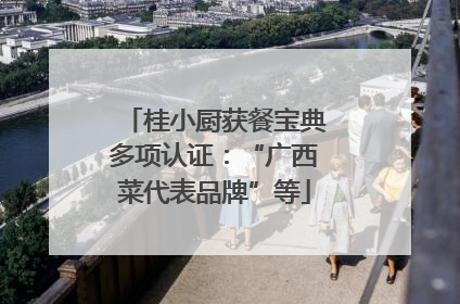 桂小厨获餐宝典多项认证：“广西菜代表品牌”等
