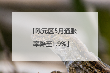 欧元区5月通胀率降至1.9%