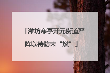 潍坊寒亭开元街道严阵以待防未“燃”