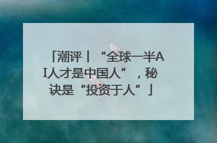 潮评丨“全球一半AI人才是中国人”，秘诀是“投资于人”