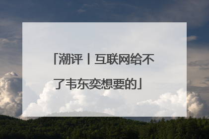 潮评丨互联网给不了韦东奕想要的
