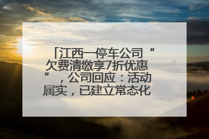 江西一停车公司“欠费清缴享7折优惠”，公司回应：活动属实，已建立常态化诉讼追缴机制