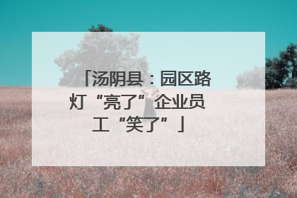 汤阴县：园区路灯“亮了”企业员工“笑了”