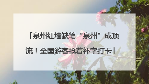 泉州红墙缺笔“泉州”成顶流！全国游客抢着补字打卡