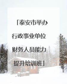 泰安市举办行政事业单位财务人员能力提升培训班