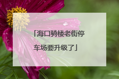 海口骑楼老街停车场要升级了