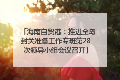 海南自贸港：推进全岛封关准备工作专班第28次领导小组会议召开