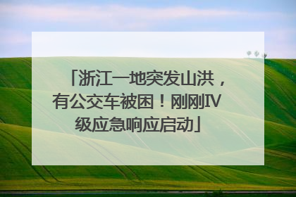 浙江一地突发山洪，有公交车被困！刚刚Ⅳ级应急响应启动