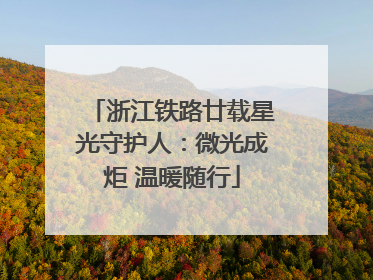 浙江铁路廿载星光守护人：微光成炬 温暖随行
