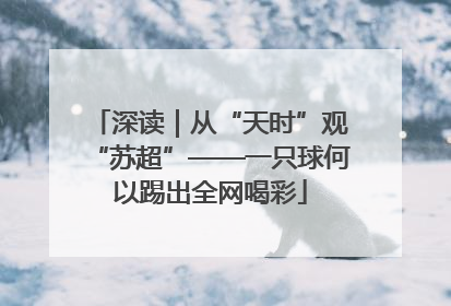 深读｜从“天时”观“苏超”——一只球何以踢出全网喝彩