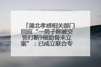 湖北孝感相关部门回应“一男子称被交警打断9根肋骨未立案”：已成立联合专班开展工作