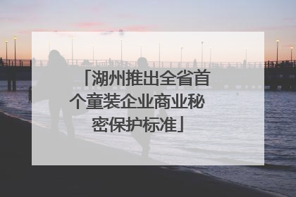 湖州推出全省首个童装企业商业秘密保护标准