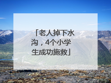 老人掉下水沟，4个小学生成功施救
