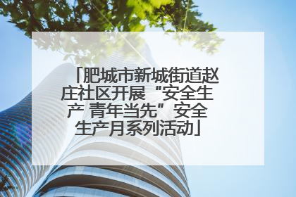 肥城市新城街道赵庄社区开展“安全生产 青年当先”安全生产月系列活动