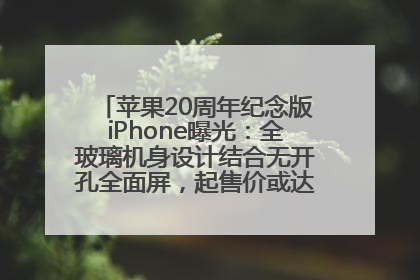 苹果20周年纪念版iPhone曝光：全玻璃机身设计结合无开孔全面屏，起售价或达1.45万人民币