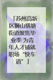 苏州高新区狮山横塘街道聚焦毕业季 为青年人才铺就职场“快车道”