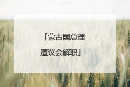 蒙古国总理遭议会解职