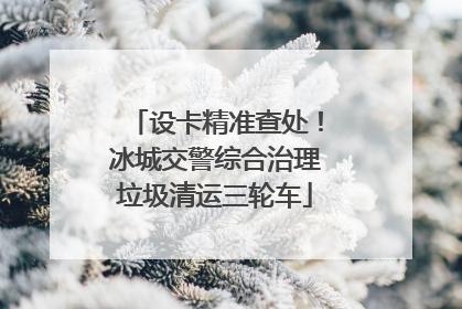 设卡精准查处！冰城交警综合治理垃圾清运三轮车