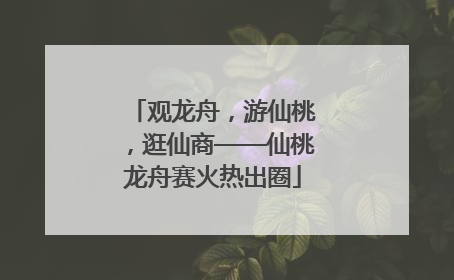 观龙舟，游仙桃，逛仙商——仙桃龙舟赛火热出圈