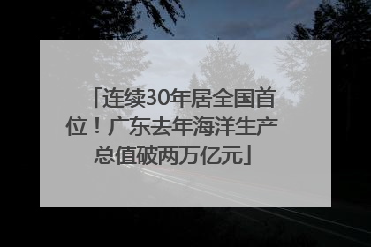 连续30年居全国首位！广东去年海洋生产总值破两万亿元
