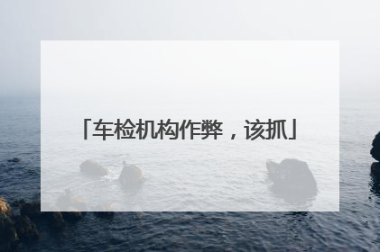车检机构作弊，该抓
