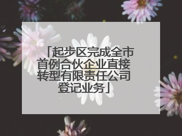 起步区完成全市首例合伙企业直接转型有限责任公司登记业务