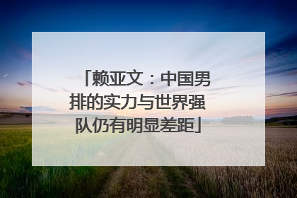 赖亚文：中国男排的实力与世界强队仍有明显差距