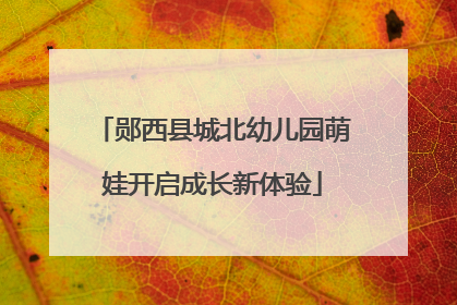 郧西县城北幼儿园萌娃开启成长新体验