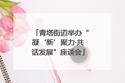 青塔街道举办“凝‘新’聚力·共话发展”座谈会