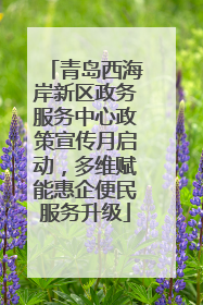 青岛西海岸新区政务服务中心政策宣传月启动，多维赋能惠企便民服务升级