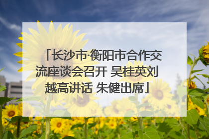 长沙市·衡阳市合作交流座谈会召开 吴桂英刘越高讲话 朱健出席