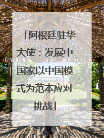 阿根廷驻华大使：发展中国家以中国模式为范本应对挑战