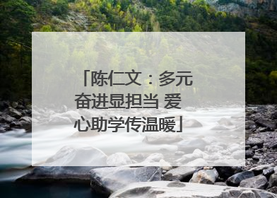 陈仁文：多元奋进显担当 爱心助学传温暖