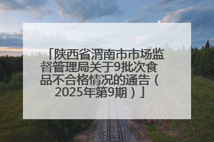 陕西省渭南市市场监督管理局关于9批次食品不合格情况的通告（2025年第9期）