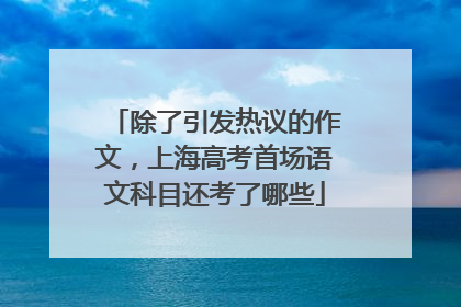 除了引发热议的作文，上海高考首场语文科目还考了哪些