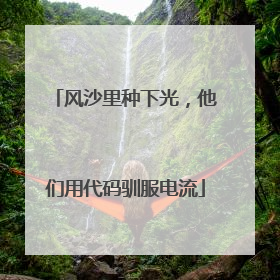 风沙里种下光，他们用代码驯服电流