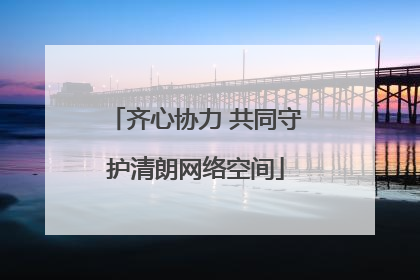 齐心协力 共同守护清朗网络空间