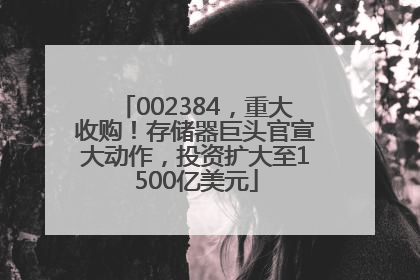 002384，重大收购！存储器巨头官宣大动作，投资扩大至1500亿美元