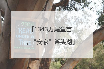 1343万尾鱼苗，“安家”斧头湖