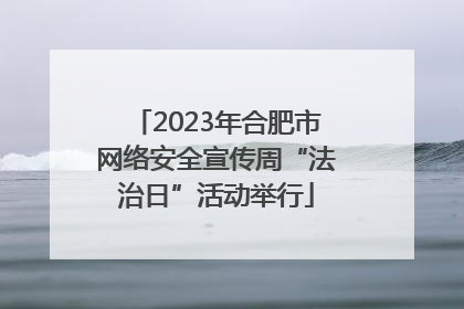 2023年合肥市网络安全宣传周“法治日”活动举行
