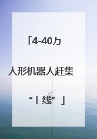 4-40万 人形机器人赶集“上线”