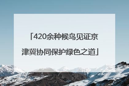 420余种候鸟见证京津冀协同保护绿色之道