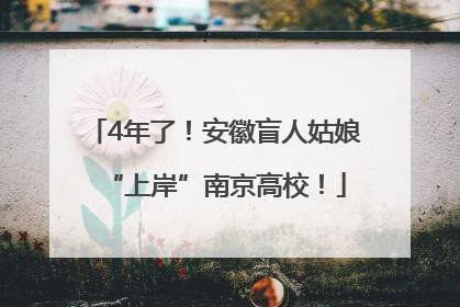 4年了！安徽盲人姑娘“上岸”南京高校！